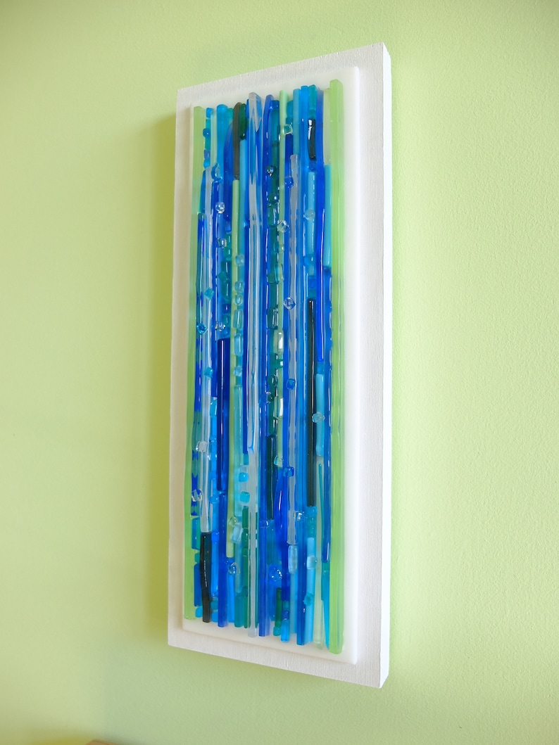 Modern Art Vertical Wall Art 3d Wall Art Fused Glass Wall Etsy UK
