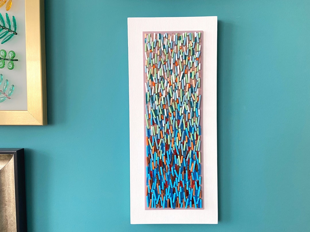 Abstract Glass Wall Art, Designer Glass Art, Wall Sculpture, Modern