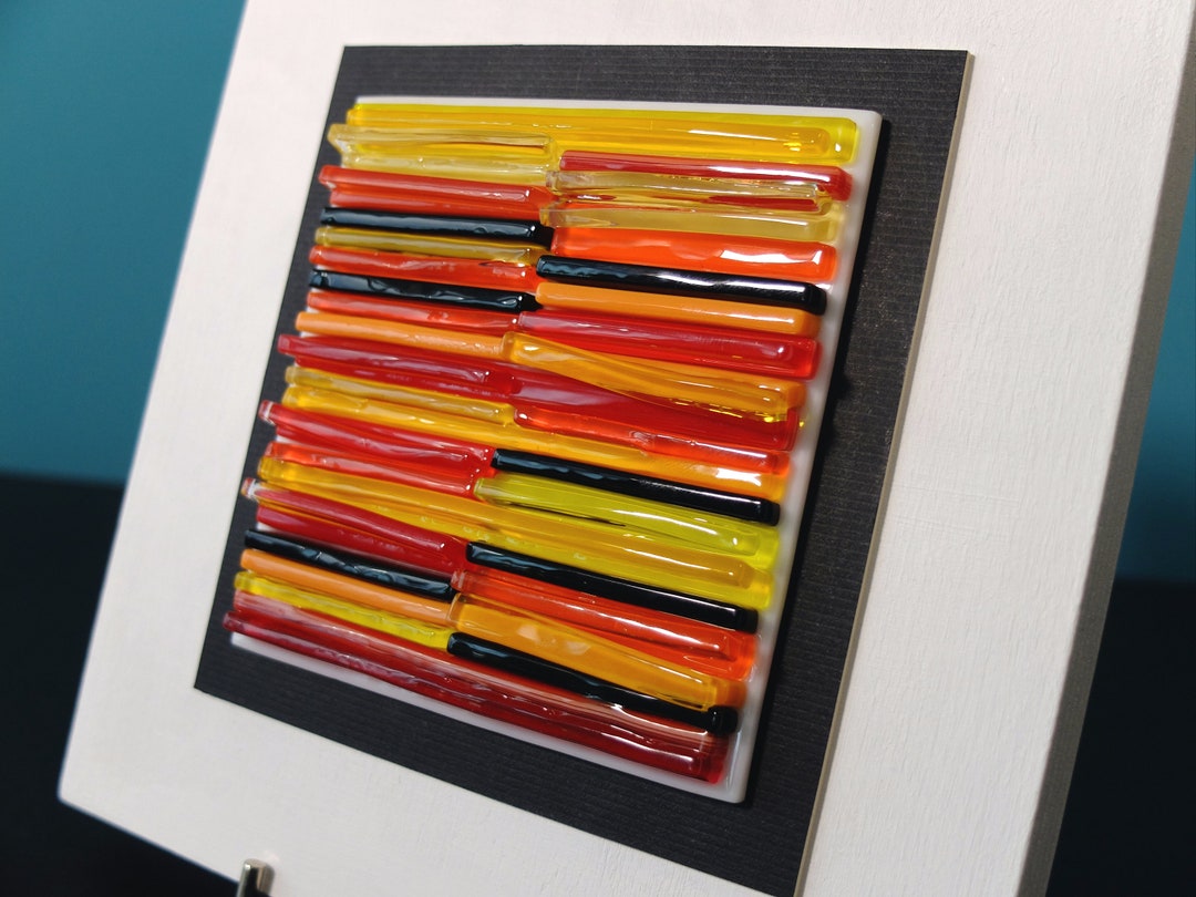 Glass Wall Art Abstract Art Modern Fused Glass Art 3D Wall Art