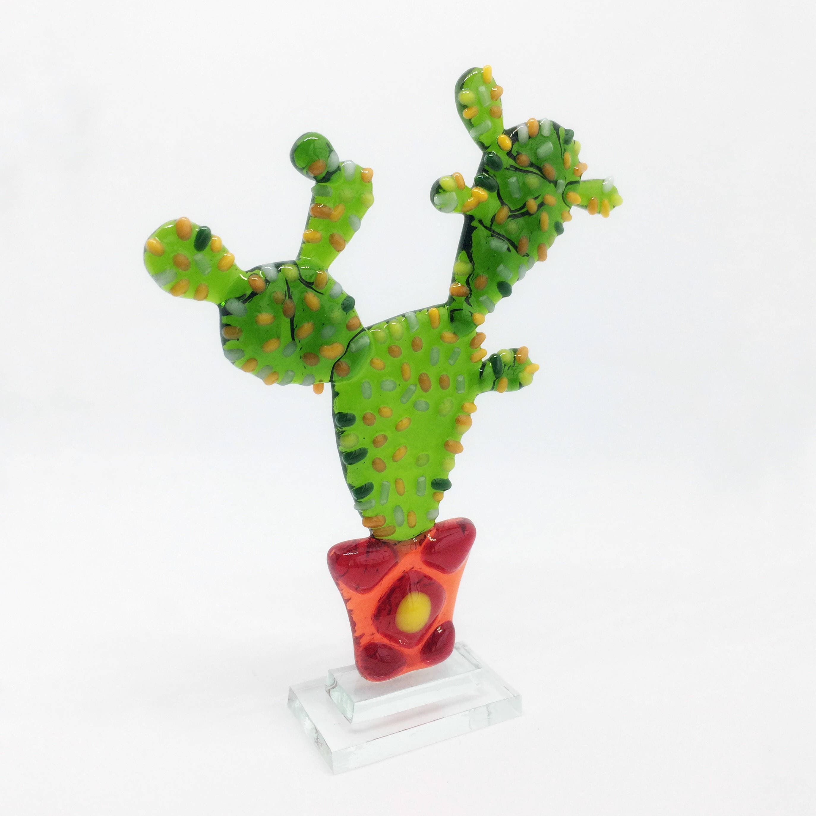 Glass Cactus Figurine Cactus Lovers Gift Tropical Plant Art Etsy UK