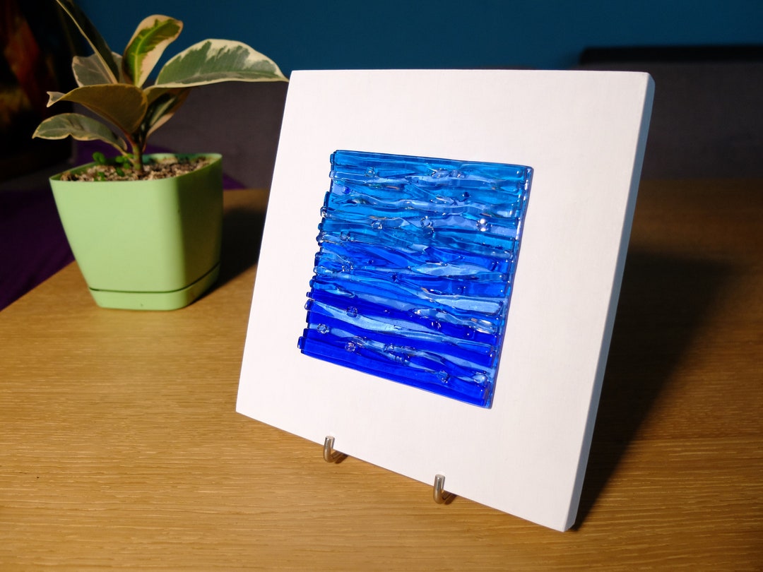 Glass Wall Art, Ocean Decor, Coastal Decor, Fused Glass Art, Modern