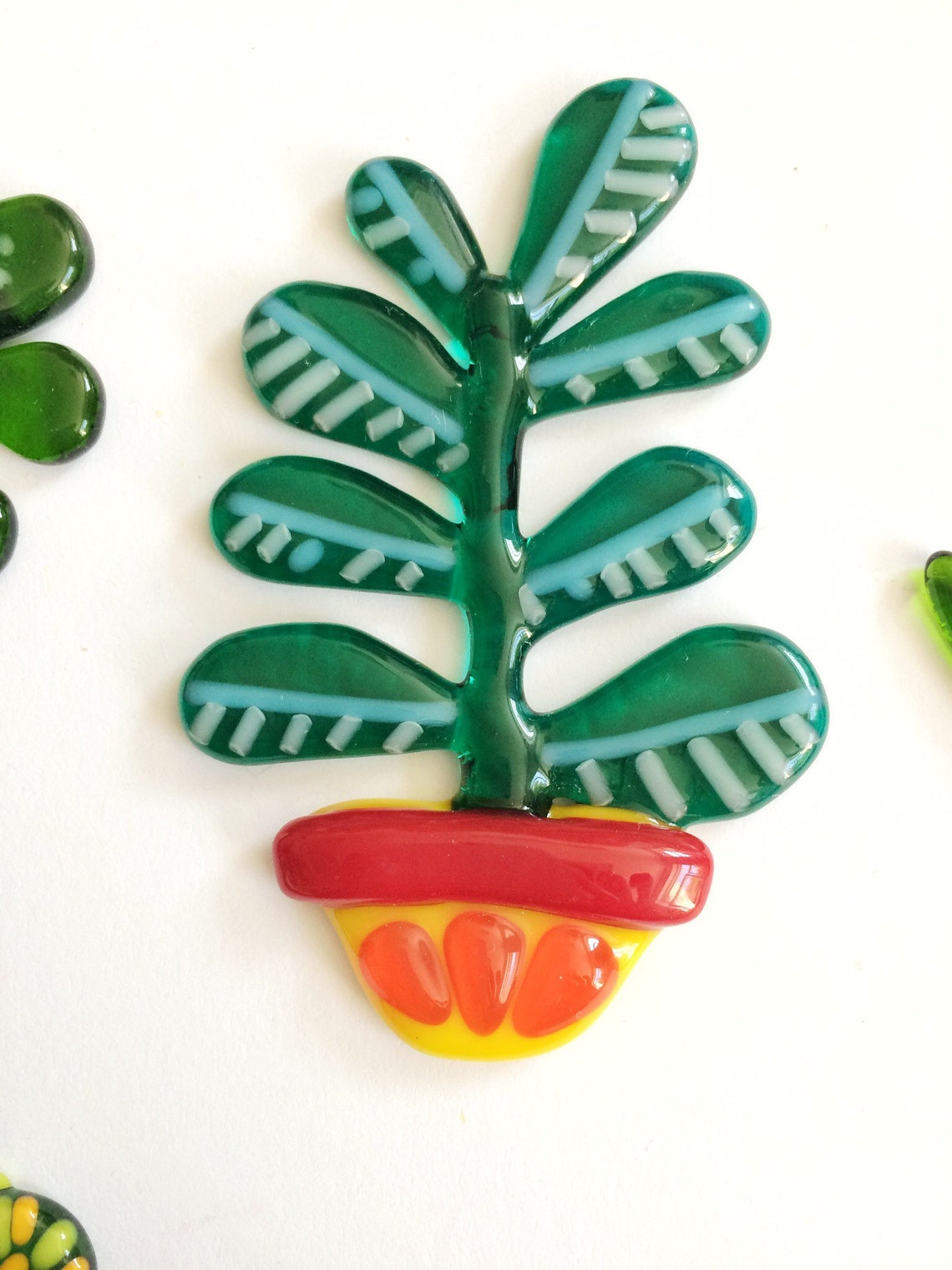 Glass Plants Glass Wall Art Art Glass Fused Glass Potted Etsy