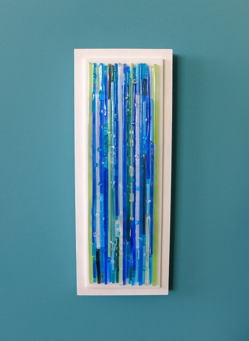 Modern Art Vertical Wall Art 3d Wall Art Fused Glass Wall Etsy UK