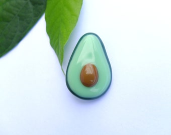 Avocado glass brooch, Avocado jewelry, Handmade brooch, Handcrafted glass jewelry, Glass pin, Fruit jewelry, Eco style