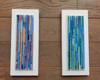 Fused Glass Wall Art: Handmade Modern 3D Panel