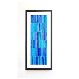 Large Fused Glass Wall Art: Modern Blue Ocean Decor