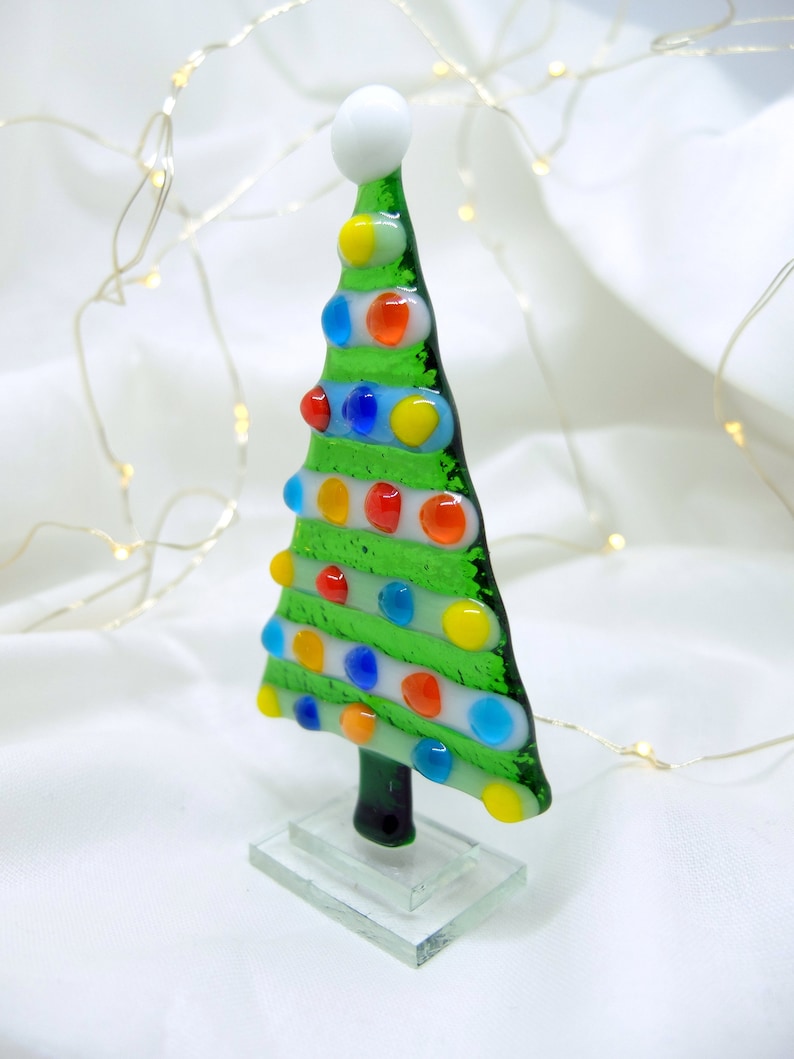 Mini Christmas Tree Glass Christmas Tree Christmas Ornament Etsy
