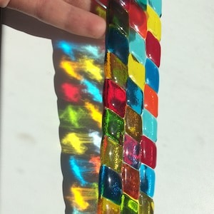 Fused Glass Rainbow Suncatcher: Handmade Colorful Window Decor