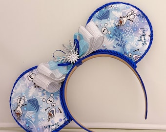 Frozen Mouse Ears | Olaf Mouse Ears | Elsa Anna Ears | Frozen Disney Ears | Handmade Disney Park Headband