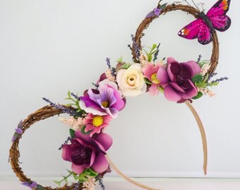 Flower and Garden inspired Floral Vine Ear | Floral Wreath Mouse Ears