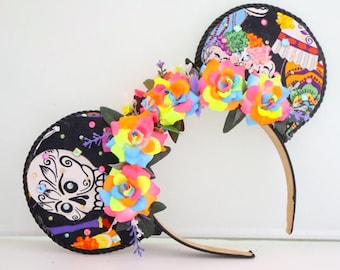 Dia De Los Muertos Inspired Floral Mouse Ears | Day of the Dead Floral Ears