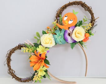 orange Vogel | Blumen und Garten inspiriertes Blumenohr