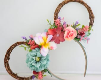 Flower and Garden inspired Floral Vine Ear | Floral Wreath Mouse Ears
