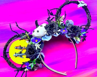 Nightmare Before Christmas Vine Mouse Ears with Pumpkin