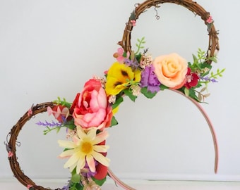 Flower and Garden inspired Floral Vine Ear | Floral Wreath Mouse Ears