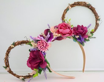 Flower and Garden inspired Floral Vine Ear | Floral Wreath Mouse Ears