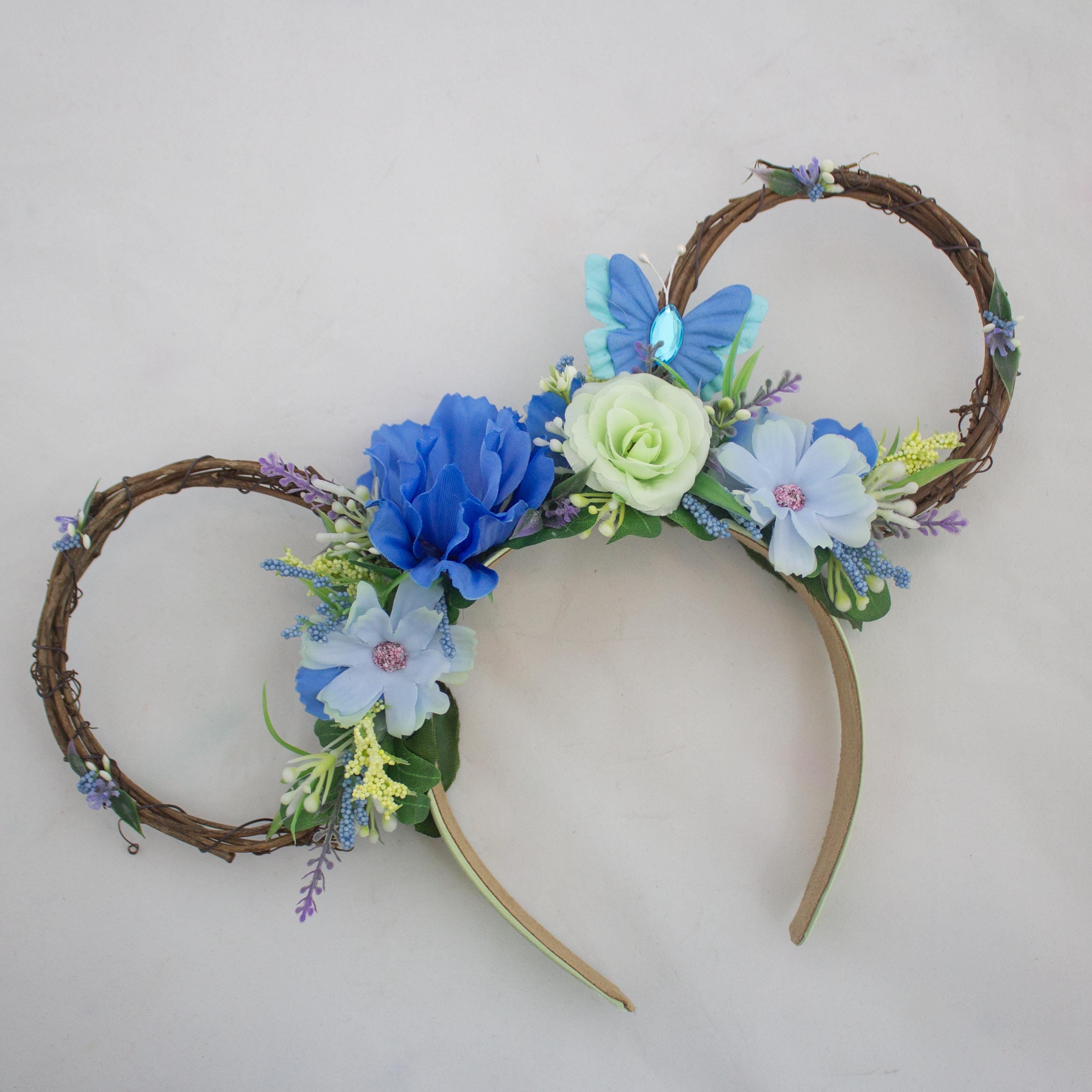 Blue Butterfly Mickey Ears • Floral Grapevine Minnie Ears  display picture 3