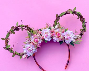 Bright Spring & Flower and Garden Inspired Vine Floral Mouse Ears