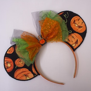 Halloween Pumpkin Mouse Ears Headband