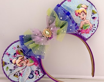 Tinker Bell Mouse Ears | Fairy Mouse Ears | Peter Pan Ears | Floral Disney Ears | Handmade Disney Park Ears