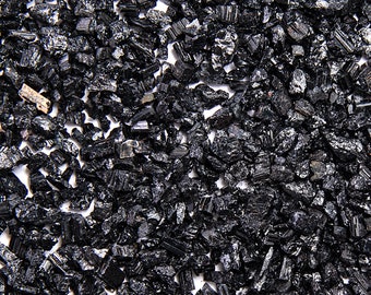 Crushed Black Tourmaline Crystal Chips, COARSE Rough Healing Gemstone (5-10MM), diy Orgonite Supply, Ships from USA