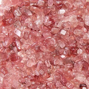 Tumbled Strawberry Quartz Crystal Chips, DIY Orgonite Supply, Ships from USA