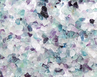 Crushed Fluorite Crystal Chips, COARSE Rough Healing Gemstone (3-8MM), diy Orgonite Supply, Ships from USA