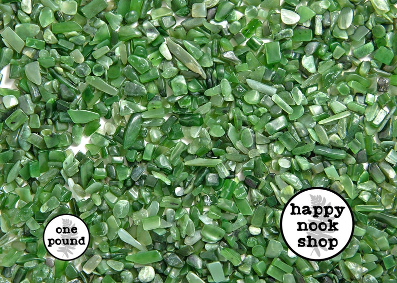 Bulk Nephrite Jade Crystal Chips Green Tumbled Undrilled Etsy