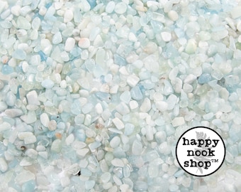 Aquamarine Crystal Chips, TUMBLED Healing Gemstones, New Age Polished Semi-Precious Rocks, Stones, DIY Orgonite Supply, Ships from USA
