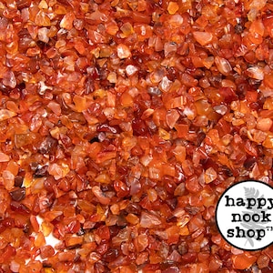 Carnelian Crystal Chips, TUMBLED Healing Gemstones, New Age Polished Semi-Precious Rocks, Stones, DIY Orgonite Supply, Ships from USA