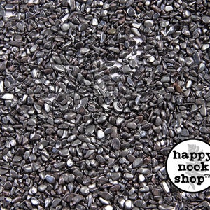 Hematite Crystal Chips, TUMBLED FINE Healing Gemstones, New Age Polished Semi-Precious Rocks, Stones, DIY Orgonite Supply, Ships from usa