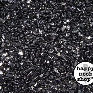 Black Tourmaline Crystal Chips, TUMBLED Healing Gemstones, New Age Polished Semi-Precious Rocks, Stones, DIY Orgonite Supply, Ships from USA