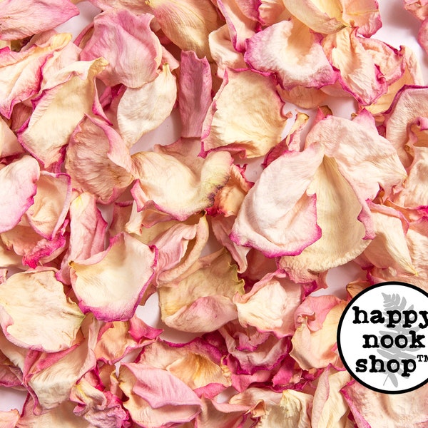 Real Dried Cream-Pink Rose Petals, 1 1/2 Cups Natural Flower Supply for DIY Orgonite and Resin Art, Ships from USA, Made in USA