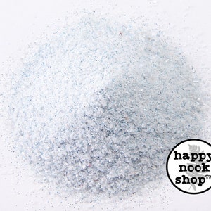 Crushed Blue Calcite Crystal Chips and Glitter Blend, SUPER FINE Rough Healing Gemstone Sparkle Mix, New Age DIY Orgonite Supply
