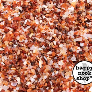 Carnelian Crystal Chips, COARSE Crushed Rough Healing Gemstone, New Age Raw Rocks, Stones, DIY Orgonite Supply, Ships from USA