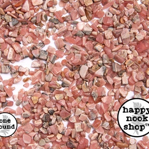 Rhodochrosite Crystal Chips, Bulk 1 Pound TUMBLED Healing Gemstones, New Age Polished Semi-Precious Rocks, Stones, 16oz DIY Orgonite Supply