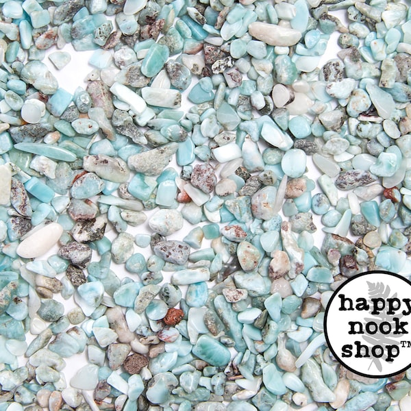 Larimar Crystal Chips, TUMBLED Healing Gemstones, New Age Polished Semi-Precious Rocks, Stones, DIY Orgonite Supply, Ships from USA