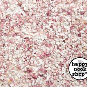 Pink Tourmaline with Quartz Crystal Chips, COARSE Crushed Rough Healing Gemstone, New Age Raw Rocks, Stones, DIY Orgonite Supply