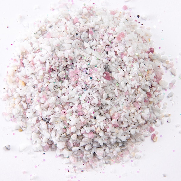 Fragmentos de turmalina rosa triturada y cristales de cuarzo con purpurina, mezcla fina de piedras preciosas curativas en bruto (2-4 mm), suministros para orgonita DIY, envío desde EE. UU.