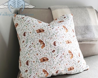 Cream Little Fawn minky Accent Throw Cushion Pillow Cover- 18"x18"