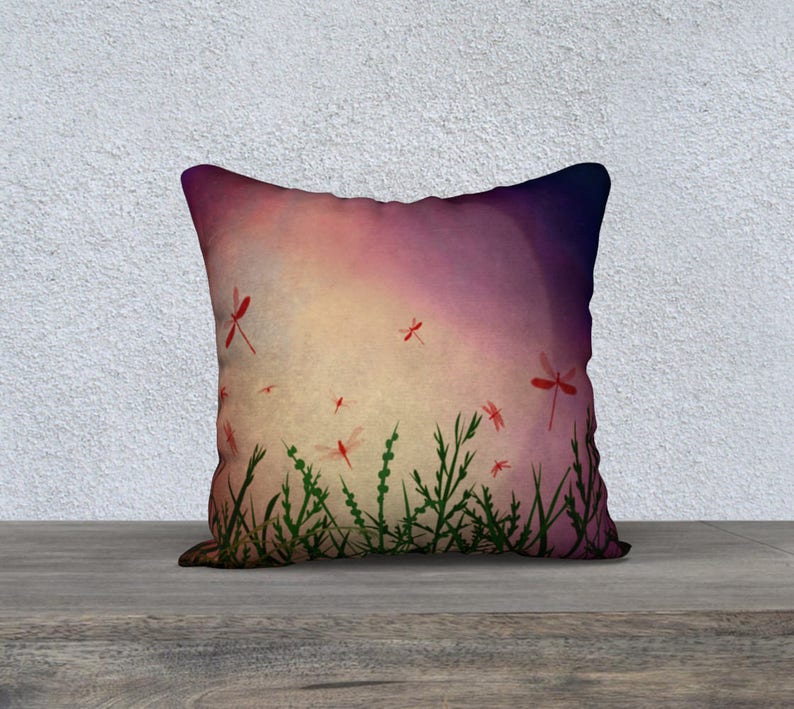 Twilight Dragonflies Digital Print Twilight pillow | Etsy
