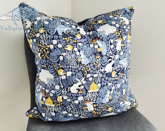 Navy Bee Keepers Cotton Pillow Cover- 18"x18"
