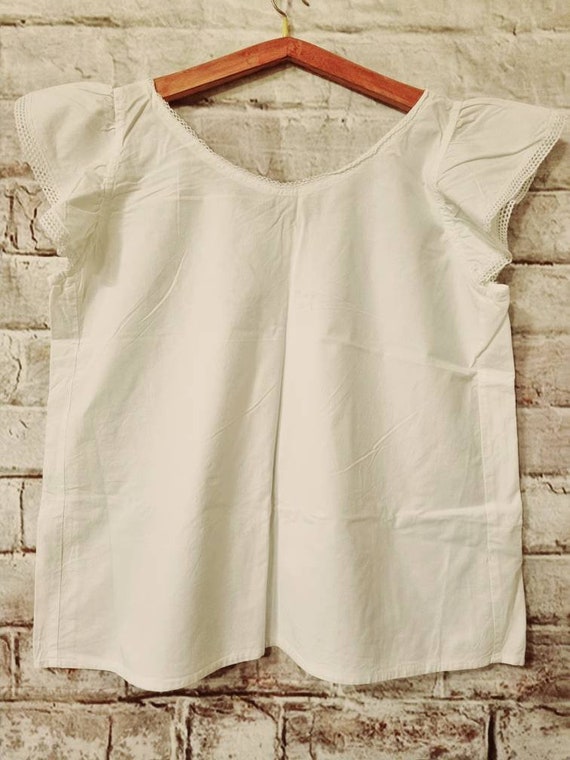 Original 50's Vintage sartorial woman shirt. White co… - Gem