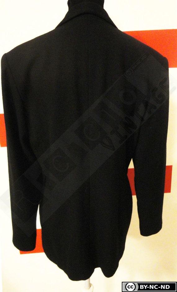 Giacca in lana anni '80, colore Nero con ricamo g… - image 5