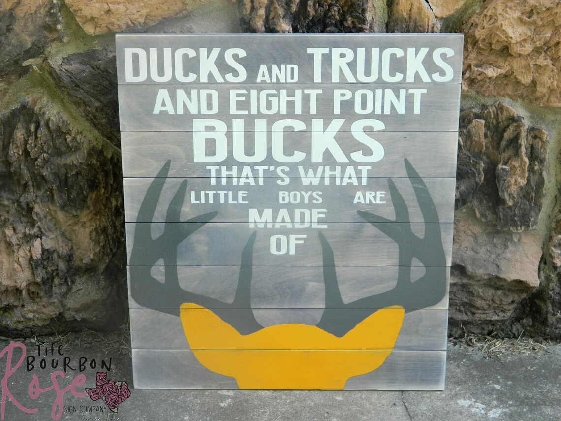 Ducks Trucks Eight Point Bucks / Boys Room Nursery / Boys Etsy