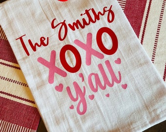 Personalized Valentine Tea Towel