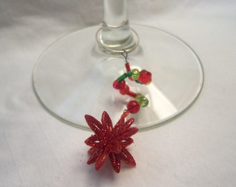 Sparkly Ornament Wine Charms