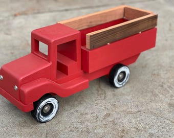Vintage Red Truck Wood Handmade