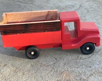 Vintage Red Truck Wood Handmade