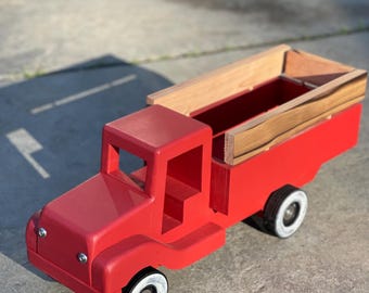 Vintage Red Truck Wood Handmade